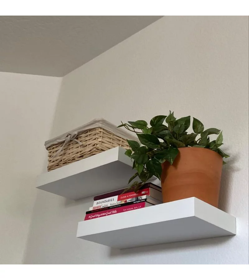16" Wood Ledge Wall Shelf 2pk Black - Image 4