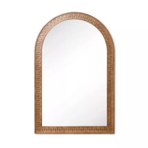 Arched Wall Mirror, Farmhouse Wooden Decorative Mirrors for Wall